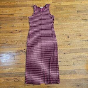 Marine Layer Lexi Rib Midi Dress Eclipse Auburn Stripe Fitted Large